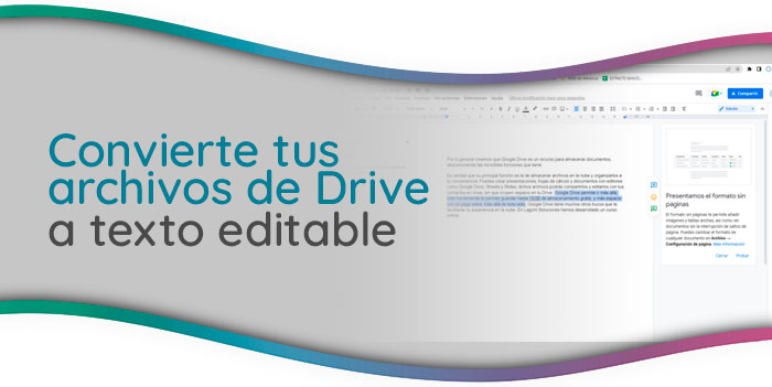 Convertir archivos drive a texto editable